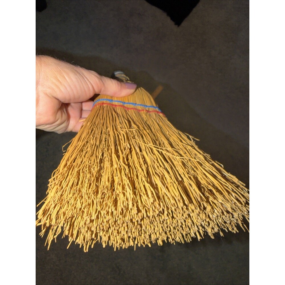 Primitive Old 1930's 5x10” Farmhouse Cottage Antique Straw Wisk Whisk Hand Broom - Picture 4 of 5
